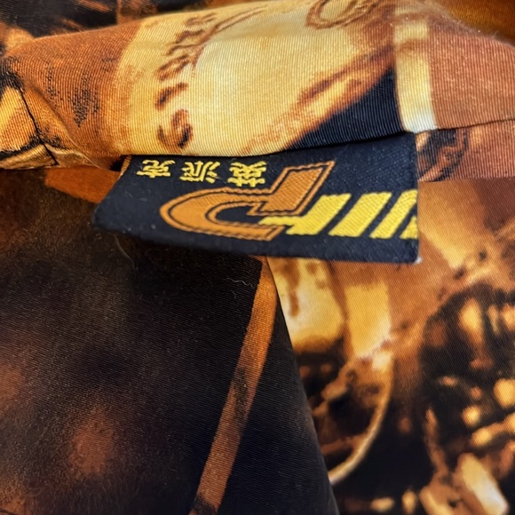 Vintage 90s Impaq Sports Wear Money Gold Currency Photoprint Hawaiian Shirt Men - Picture 5 of 14